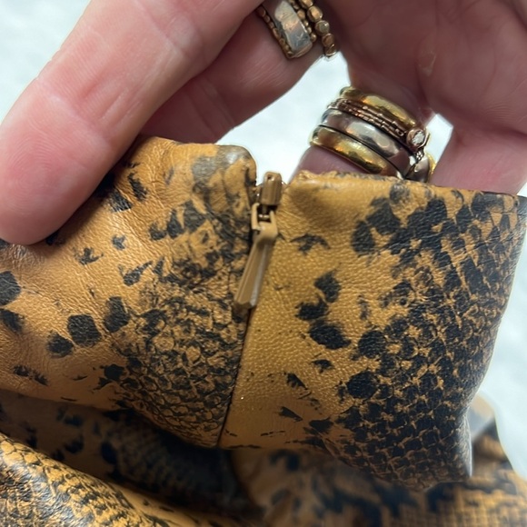 Veda Genuine Lambskin Leather Mini Skirt Python Snake Print Size XS - Picture 8 of 13